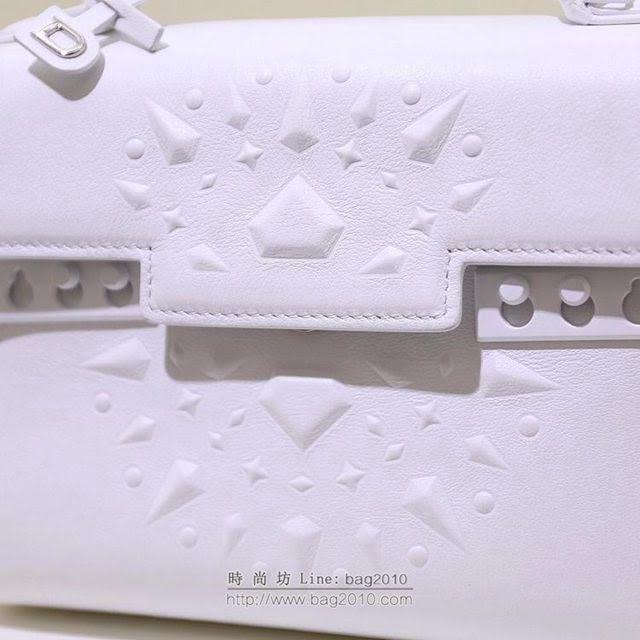 DELVAUX女包 春夏新款 Delvaux Tempete 星塵系列 德爾沃女手提包 手拎包 TP0020鑽石紋白色  fcs1429